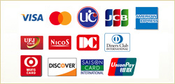 VISA Mastercard UC JCB AmericanExpress UFJCard NicoS DC DinersClub MUFGCard DISCOVER SAISONCARD UnionPay銀聯